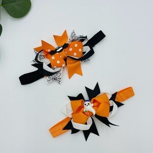 HALLOWEEN BABY GIRL TODDLER BOW HEADBANDS GHOST